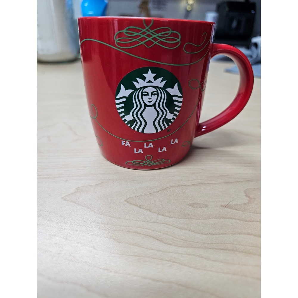 Starbucks 2020 Christmas Holiday FA LA LA LA coffee mug in red 12oz festive